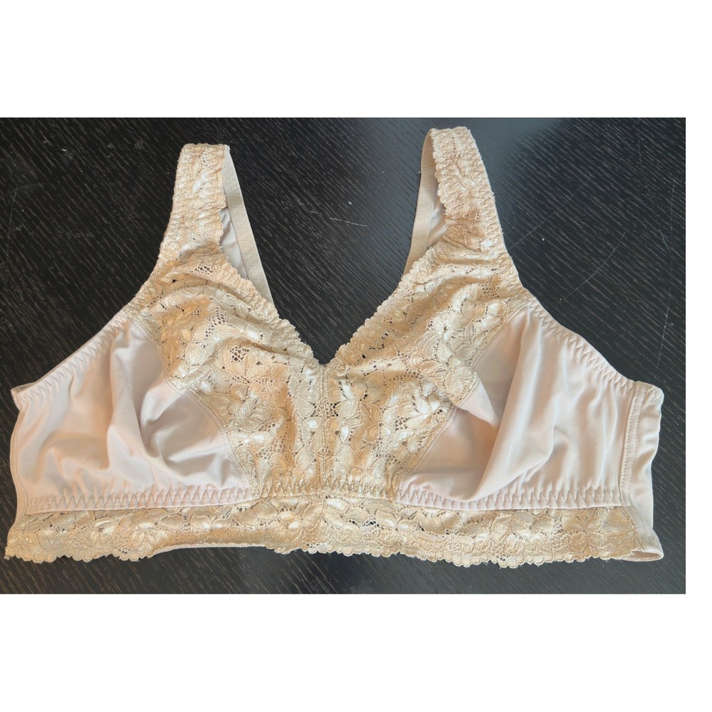 Breezies Lounge Comfort Bralette 2X Beige Lace Wireless
